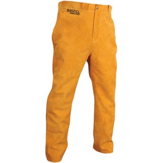 Pantalon soudeur en cuir jaune pour soudage