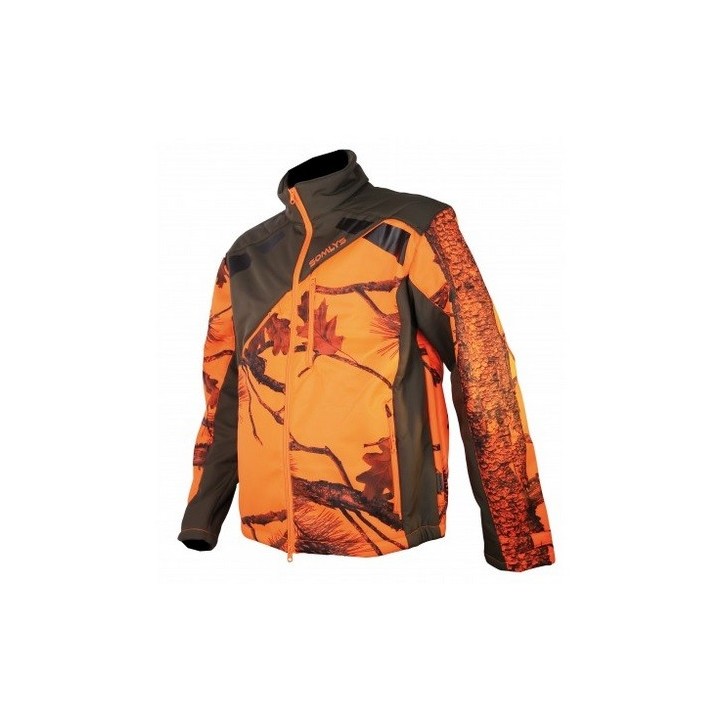 Veste SOMLYS habillée Softshell Newtek sherpa camouflage orange
