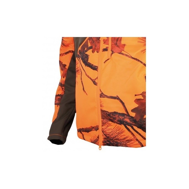 Veste SOMLYS habillée Softshell Newtek sherpa camouflage orange