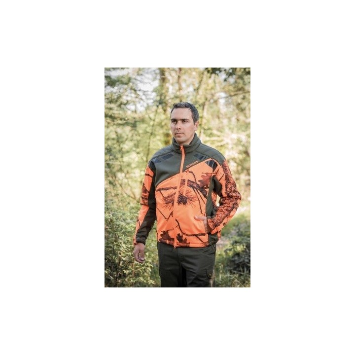 Veste SOMLYS habillée Softshell Newtek sherpa camouflage orange