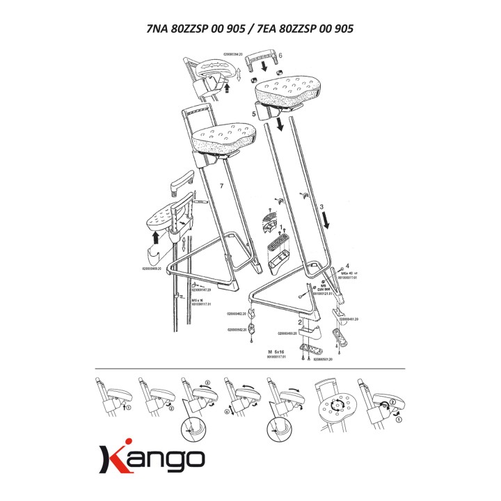 Assis Debout siège ergonomique en tube acier Kango Sécurama