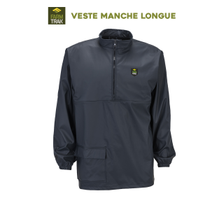 Veste de pluie manche longue sans capuche AGRIHEALTH Polyuréthane et polyester bleu sans capuche