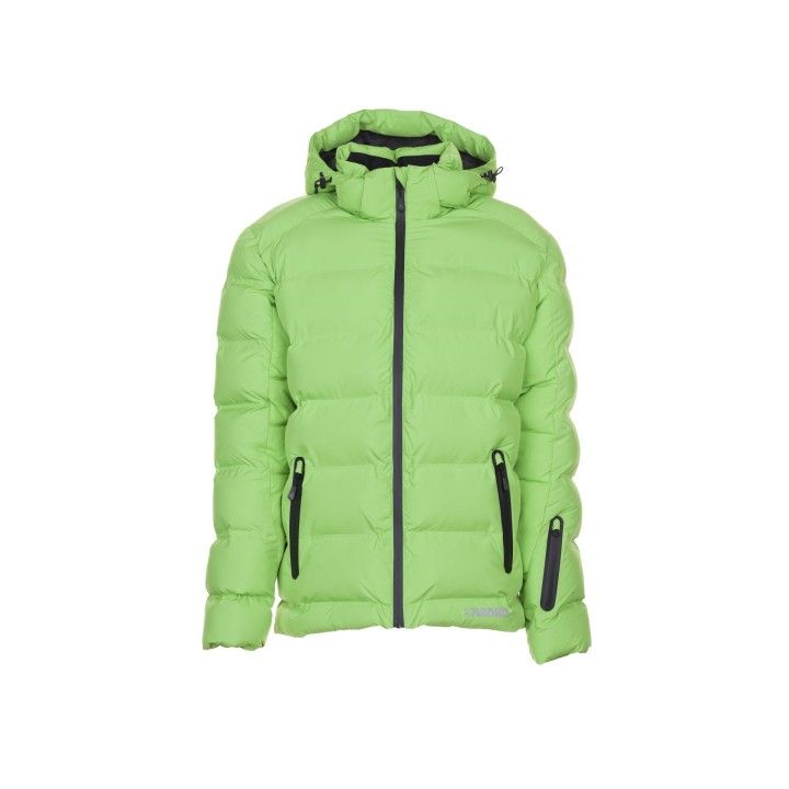 Vue de face de la veste froid pour hommes Powder verte