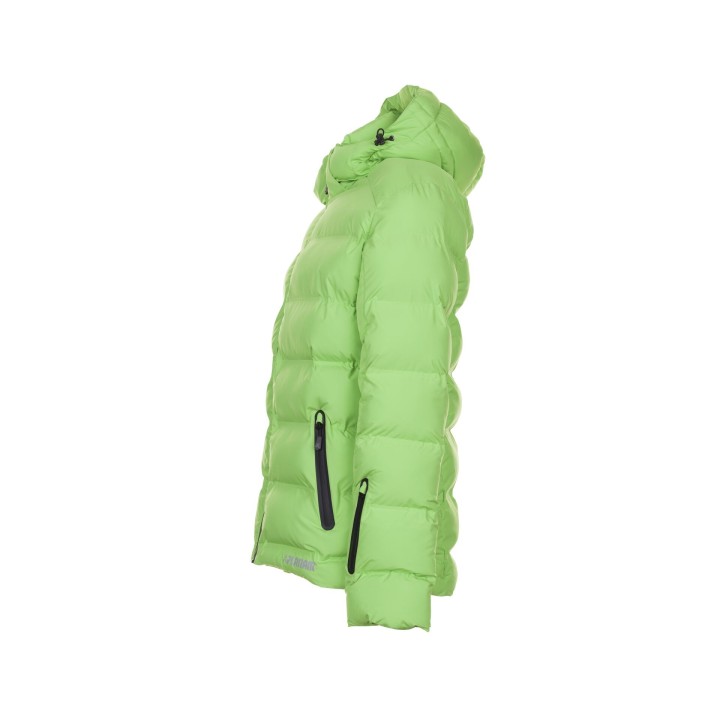 Vue de face de la veste matelassée pour hommes Powder verte