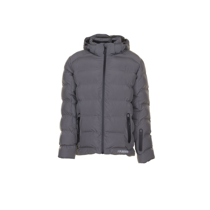 Vue de face de la veste froid pour hommes Powder grise