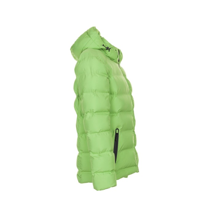 Vue latérale de la veste froid pour hommes Powder verte