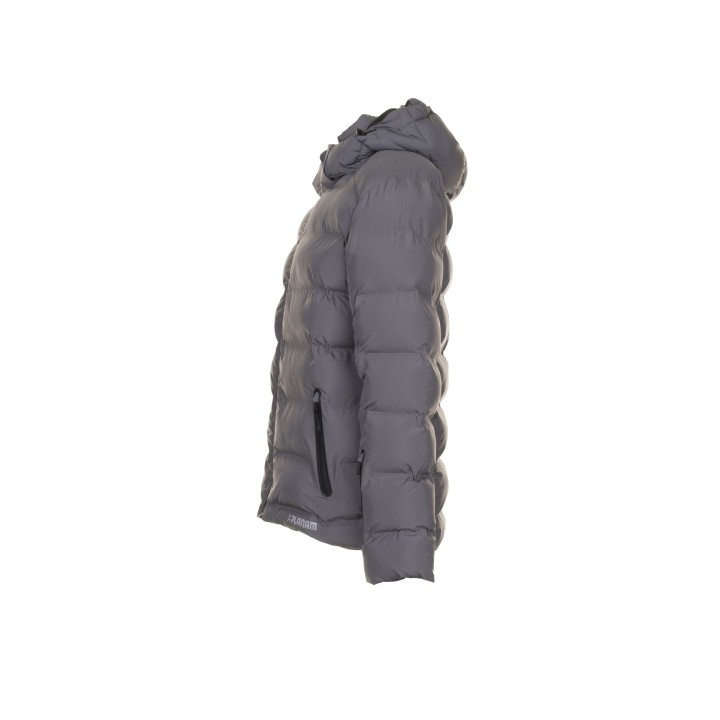Vue latérale de la veste froid pour hommes Powder grise