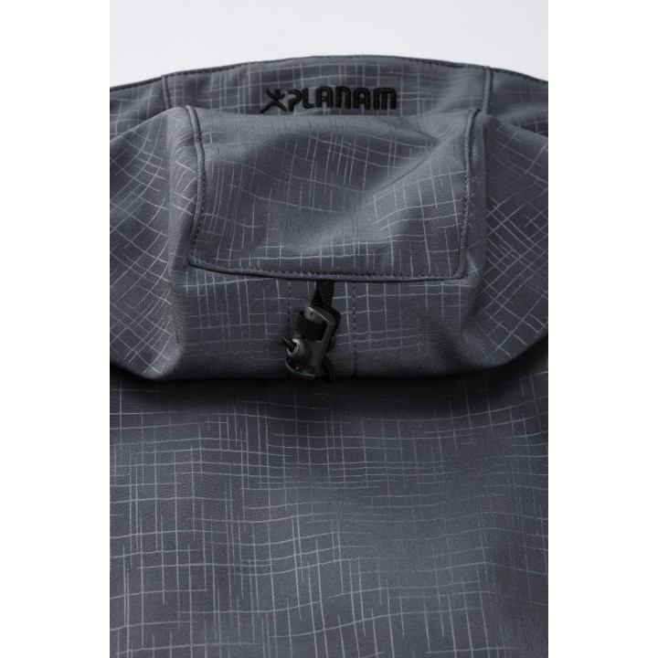 Capuche de la veste softshell grise CUBE