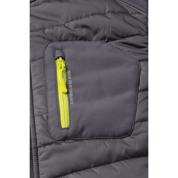 Doudoune matelassée Stretchline PLANAM gris profil poche