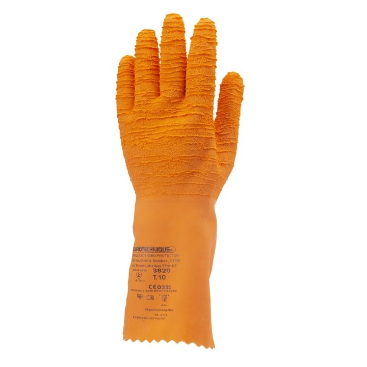Gants enduits latex  crêpé orange 34 cm covergard