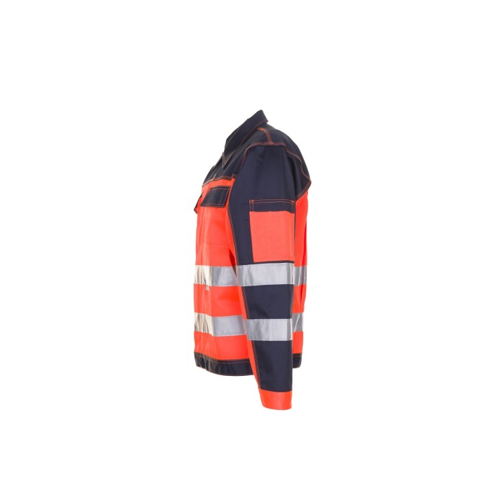Veste haute visibilité multirisque PLANAM orange marine profil