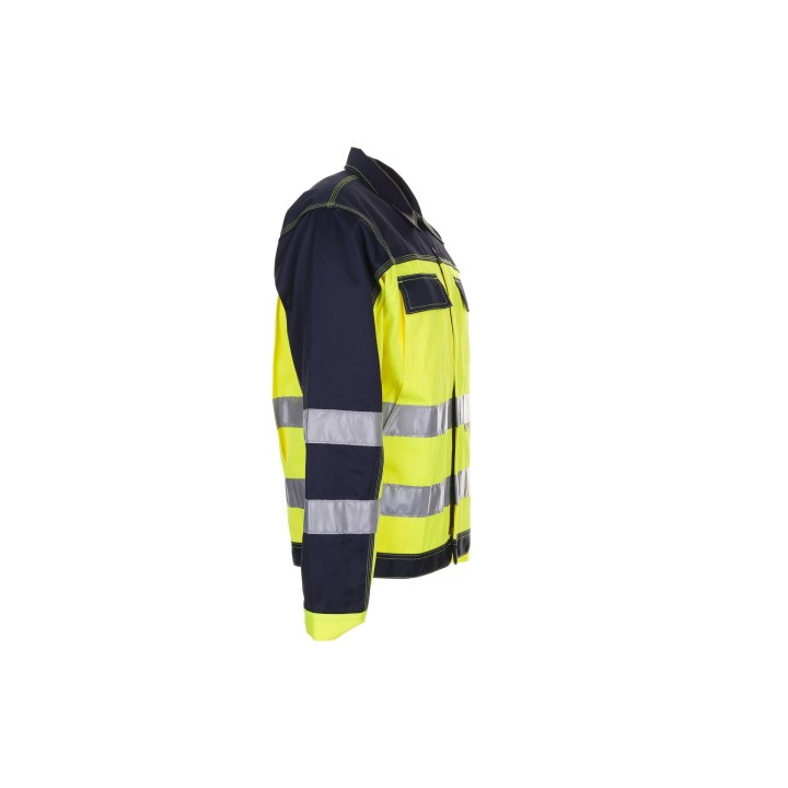 Veste haute visibilité multirisque PLANAM jaune marine profil