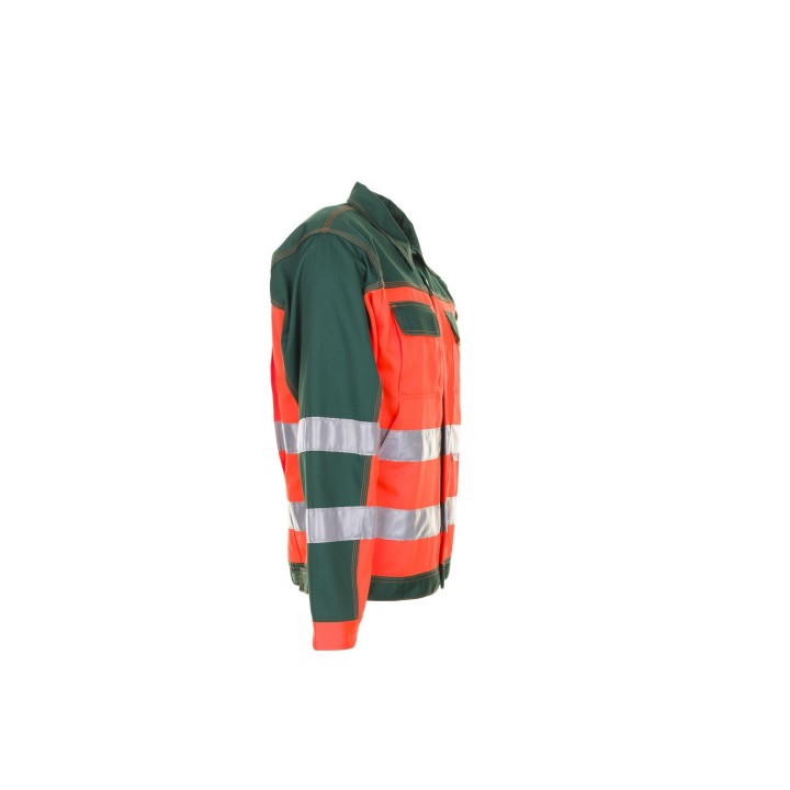 Veste haute visibilité multirisque PLANAM orange vert profil
