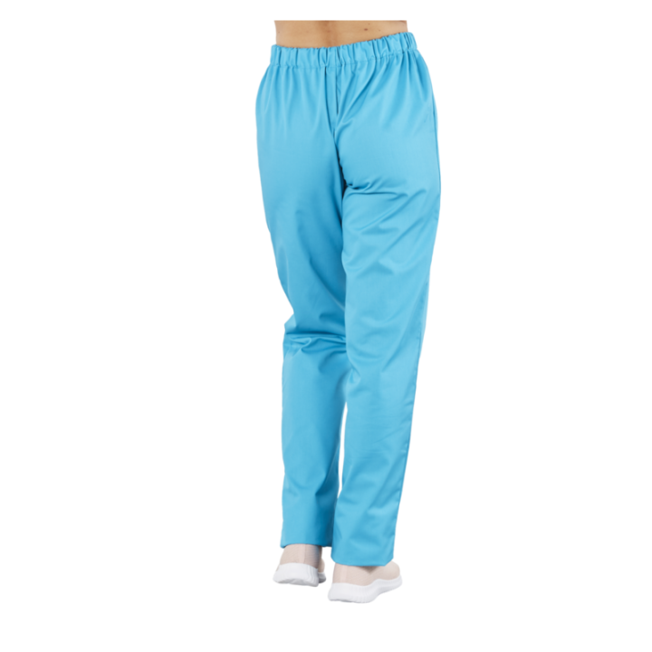 Pantalon mixte polyester coton élastiqué PACO turquoise  PBV