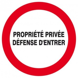 Panneau Propriété privée défense d'entrer rigide ou adhesif 18 cm