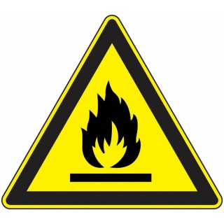 Panneau Danger risque d'inflammation rigide base 13 cm