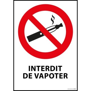 Panneau interdiction de vapoter en PVC format A4