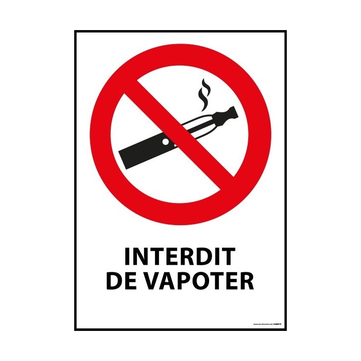 Panneau interdiction de vapoter en PVC format A4