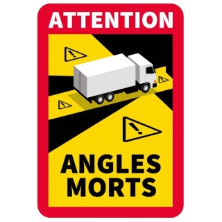 Etiquette autocollant angle mort camion