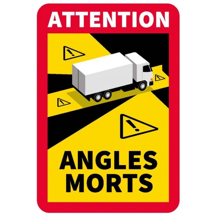 Etiquette autocollant angle mort camion