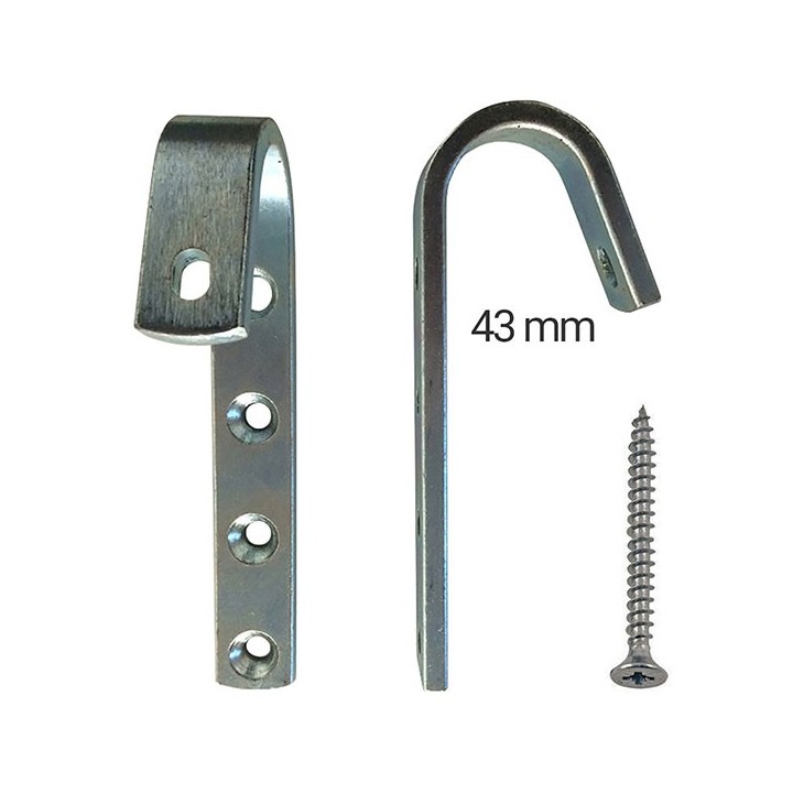 Crochet de sécurité acier pour échelle bois de 40 à 43mm la paire