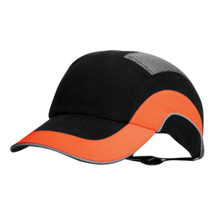 Casquette protection Anti Heurt HARDCAP A+ 7 cm JSP noir orange