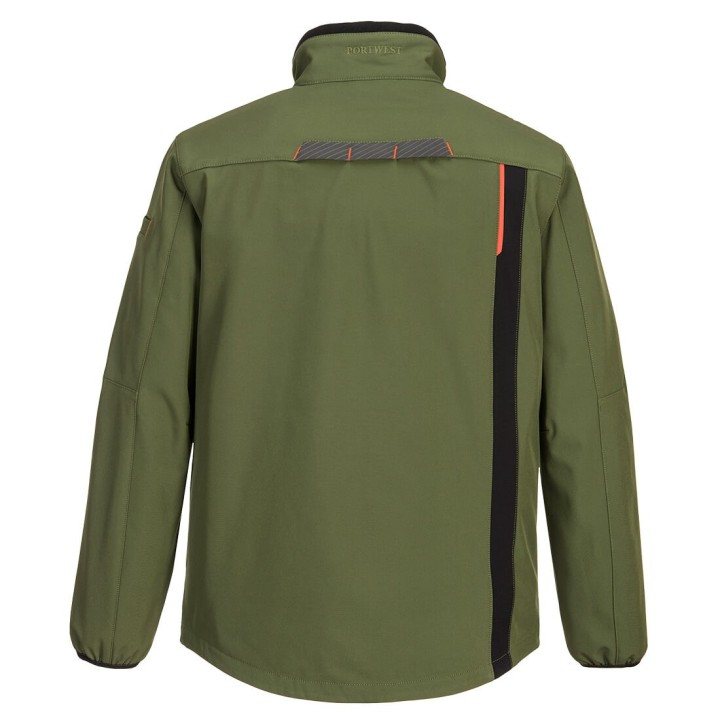 Veste T750 Softshell WX3 vert olive imper respirante doublée micro polaire dos