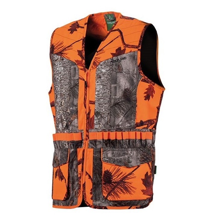 Gilet chasse sans manche camouflage orange calibre 20 TREELAND