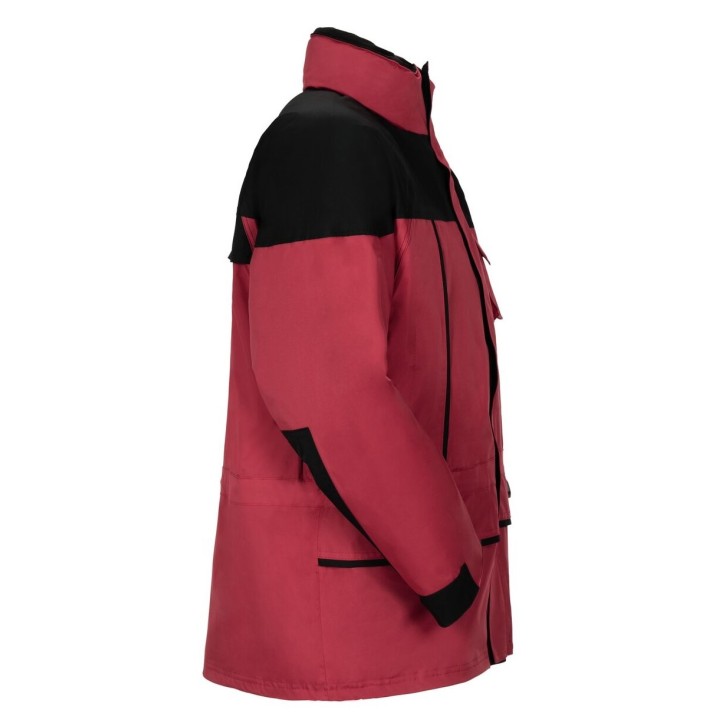 Parka de travail 3 en 1 hiver et mi saison froid et pluie twister rouge profil