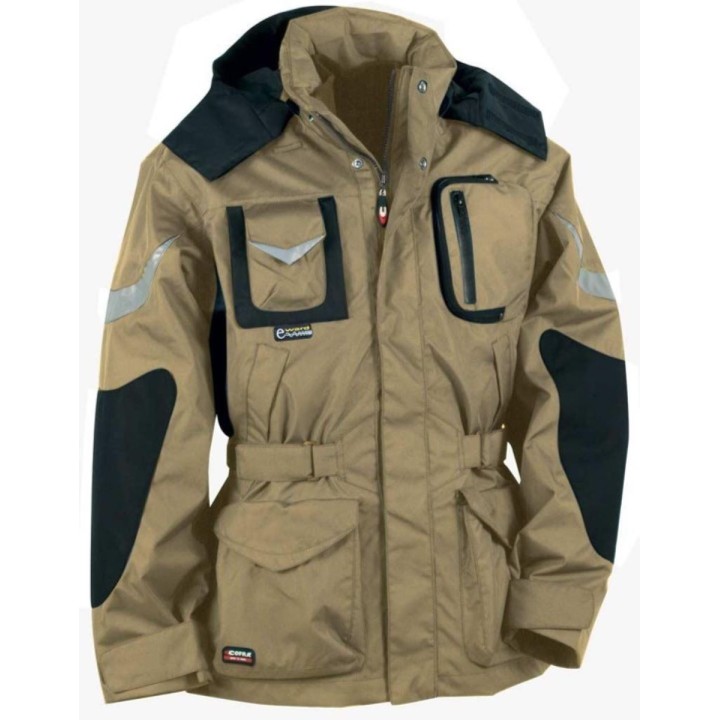 Parka de travail imper respirante ICESTORM grand froid beige noir