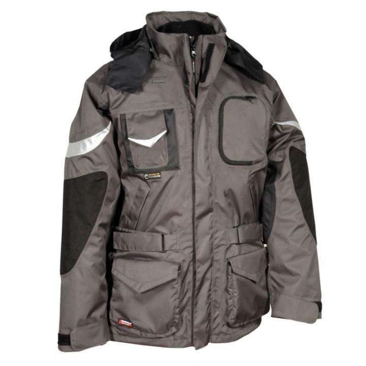 Parka de travail imper respirante ICESTORM grand froid anthracite noir