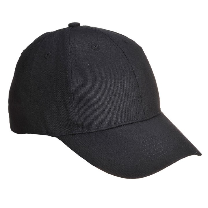 Casquette base ball B010 65% polyester 35%coton PORTWEST noir