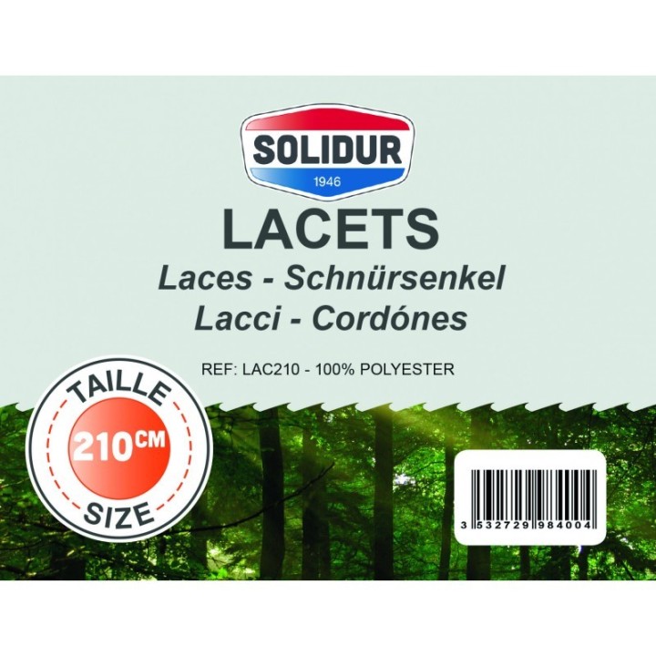 Lacets Noir 210 cm pour chaussures de pro