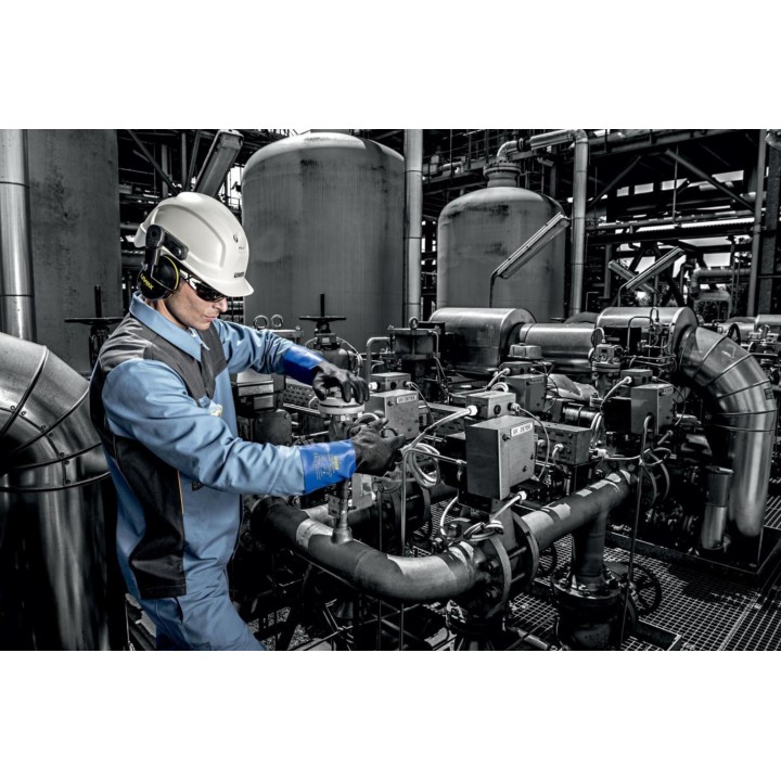 Gants nitriles protection chimiques RUBIFLEX XG35 UVEX usine