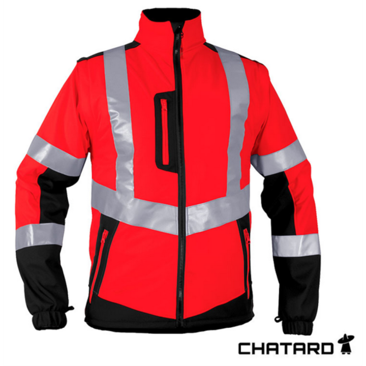Gilet softshell manches amovibles classe 2 rouge