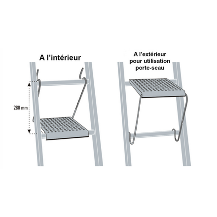 Marche d'échelle Taquet repose pied 2 en 1 CENTAURE deux positions