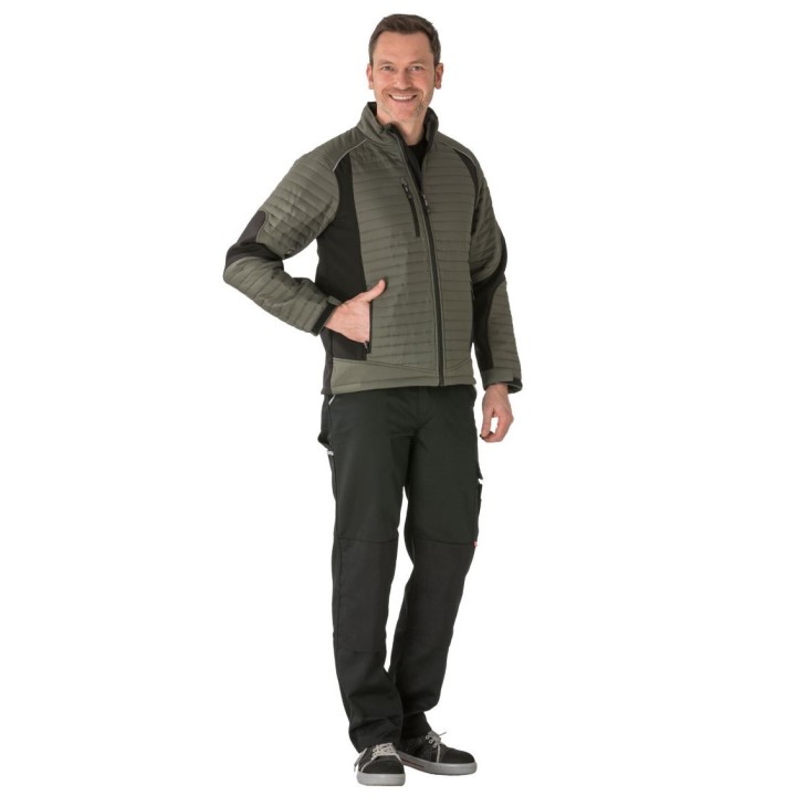 Veste doudoune froid travail et loisir homme AIR vert noir