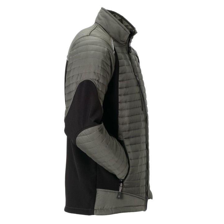 Veste doudoune froid travail et loisir homme AIR vert noir profil