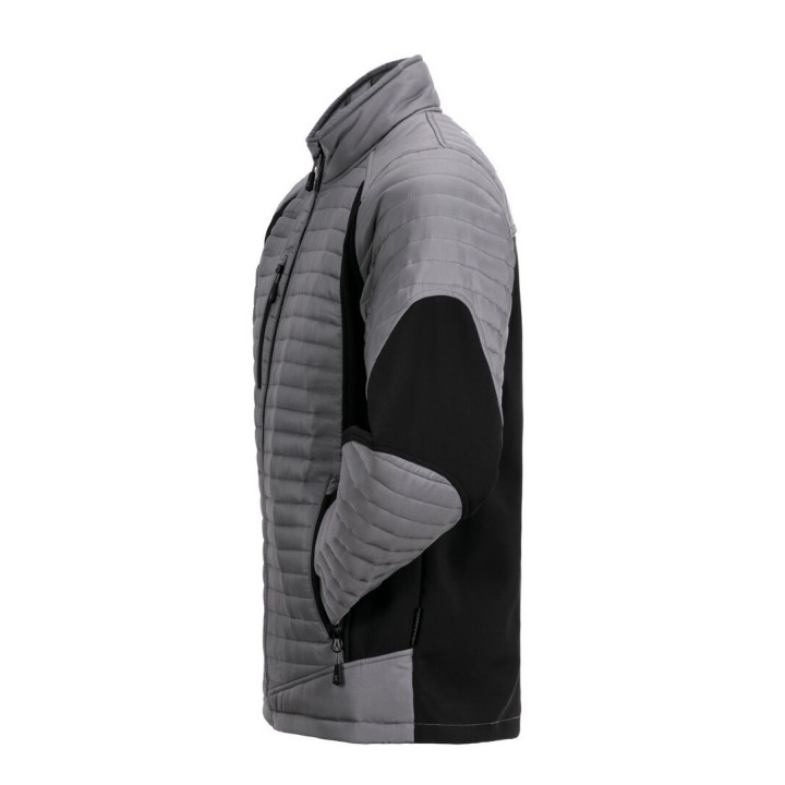 Veste doudoune froid travail et loisir homme AIR gris noir profil