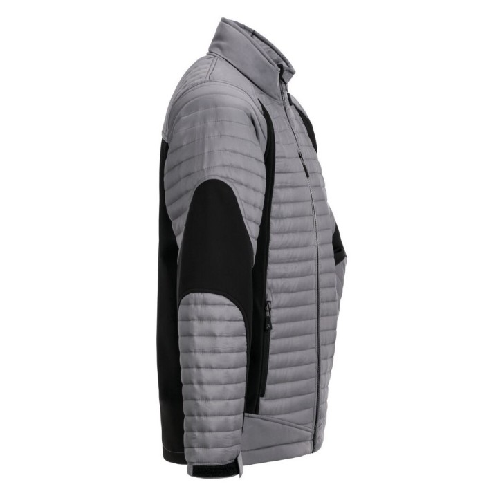 Veste doudoune froid travail et loisir homme AIR gris noir profil