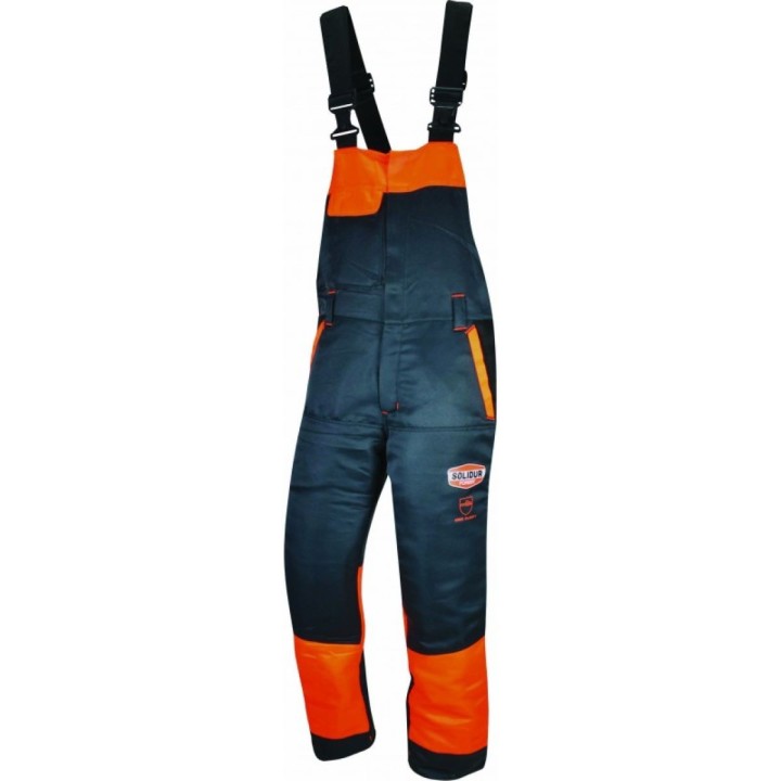 Salopette anti coupure forestière classe1 gris orange Solidur