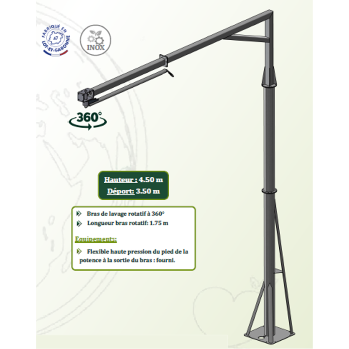 Potence colonne de lavage fixe SOLHEAD