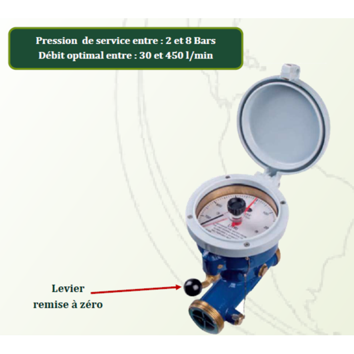 Volucompteur mécanique exclusif livré sur notre potence SOLHEAD