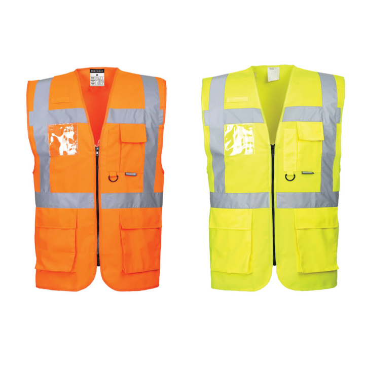 Gilet haute visibilité multi poche fermeture à glissière Classe 2