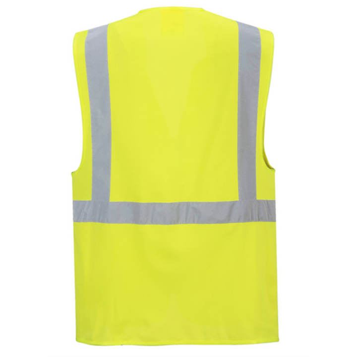 Gilet haute visibilité multi poche fermeture à glissière Classe 2 dos