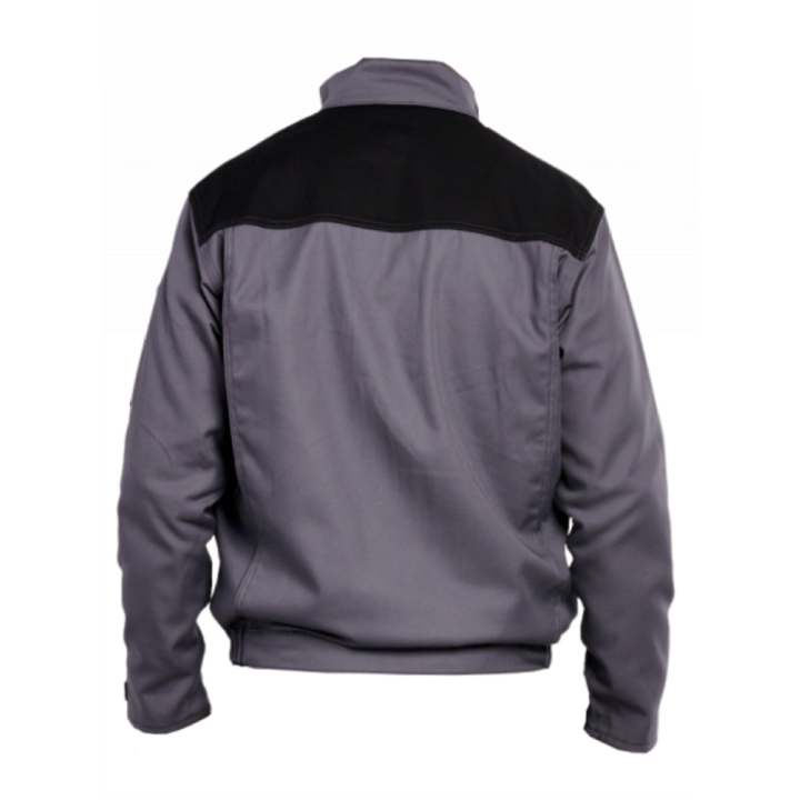 Blouson de travail poly coton sans métal DENNIS gris noir de dos