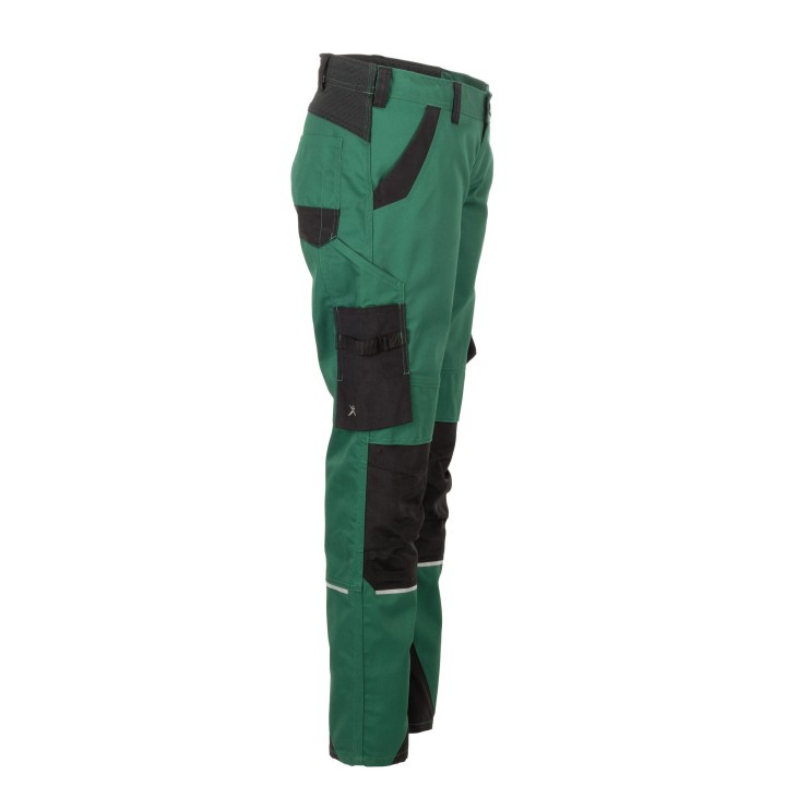 Pantalon de travail femme NORIT insert élasthanne PLANAM vert profil