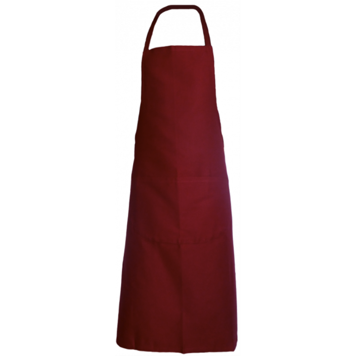 Tablier bavette coton 90 X 105 jardinage cuisine bordeaux