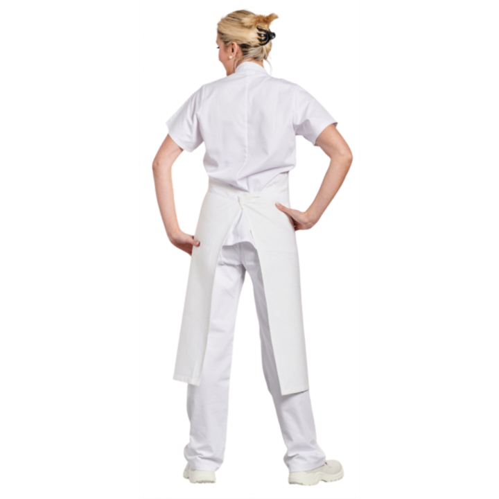 Tablier bavette coton 90 X 105 jardinage cuisine blanc