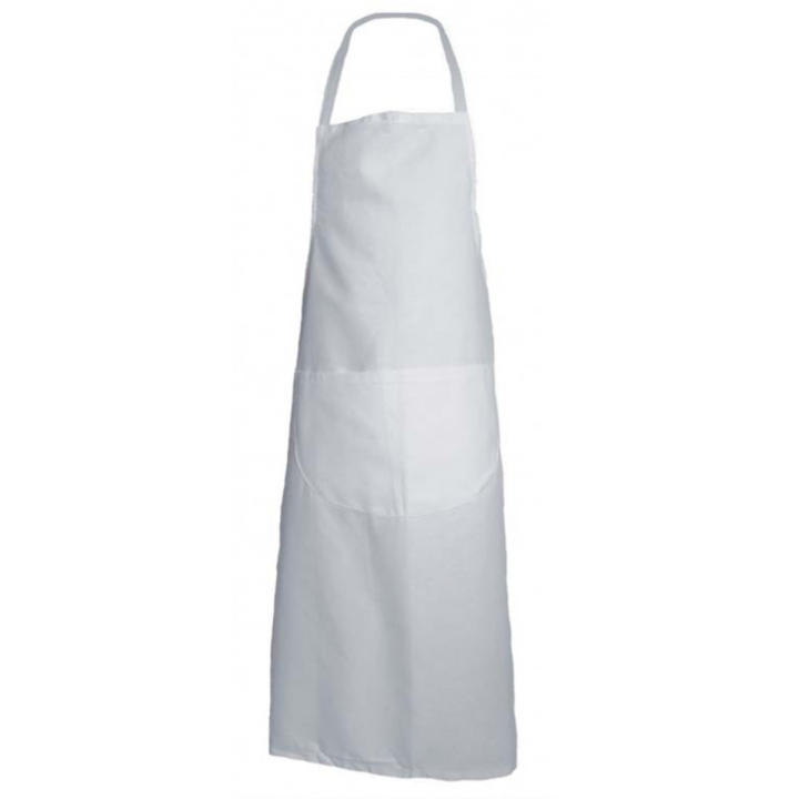 Tablier bavette coton 90 X 105 jardinage cuisine blanc
